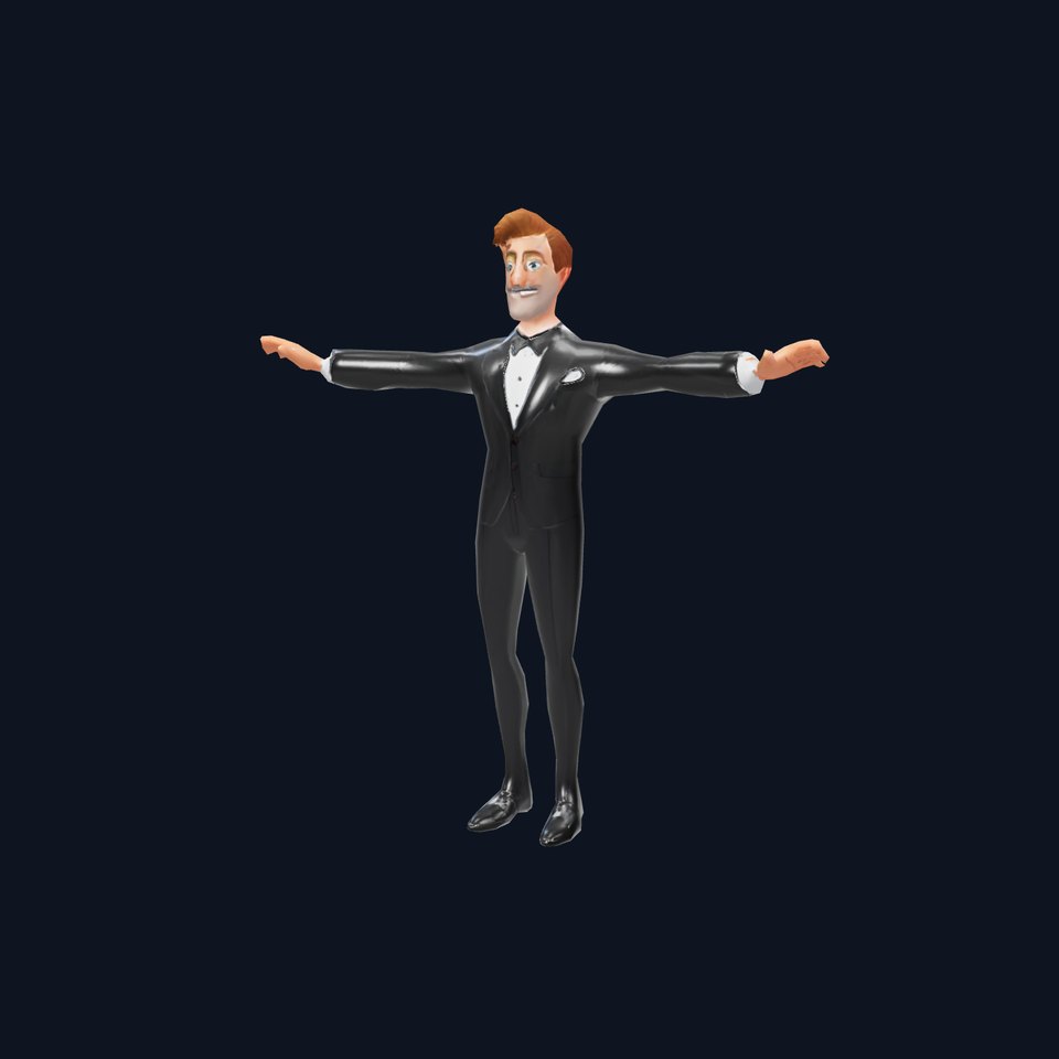 Elegant Tuxedo Cartoon Character Model Pack